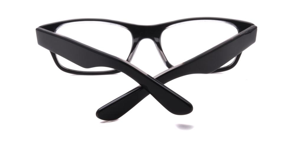 Duncan Black/Crystal Rectangle Acetate Eyeglasses