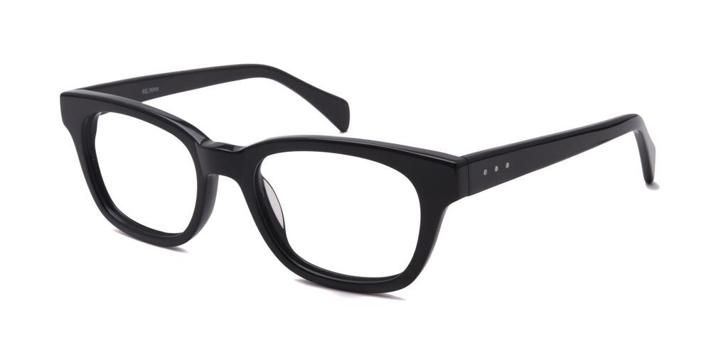 Schneide Black Classic Wayframe Acetate Eyeglasses