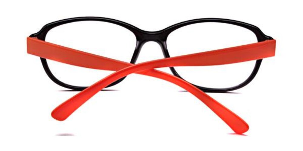 Cole Black/Orange Oval Plastic Eyeglasses