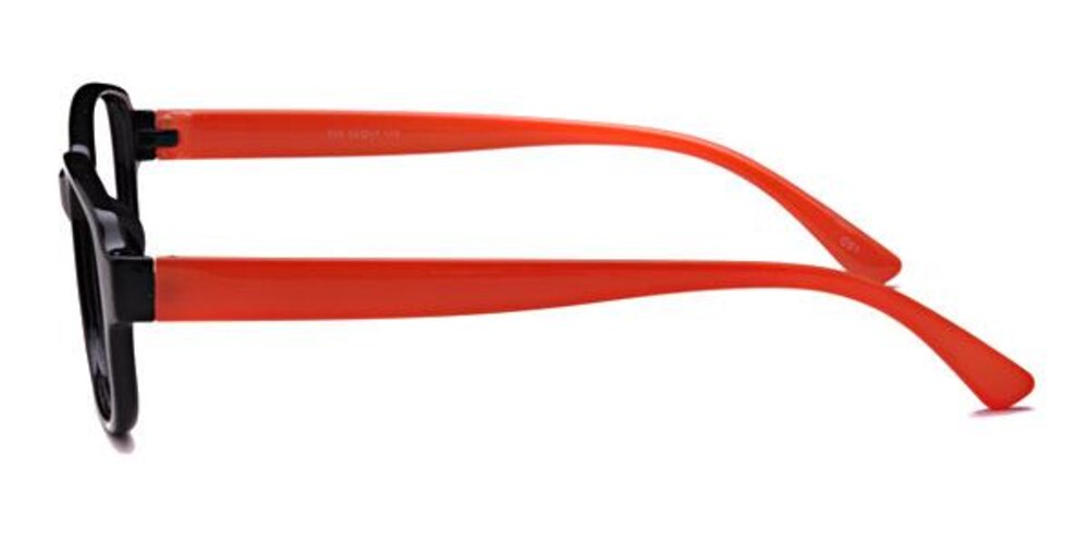 Cole Black/Orange Oval Plastic Eyeglasses