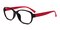 Cole Black/Red Oval Plastic Eyeglasses