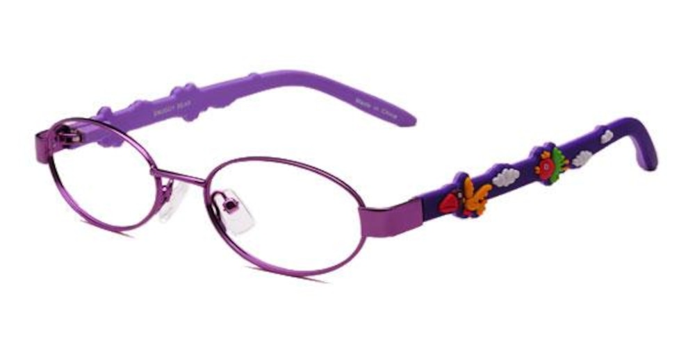 Holt Purple Oval Metal Eyeglasses