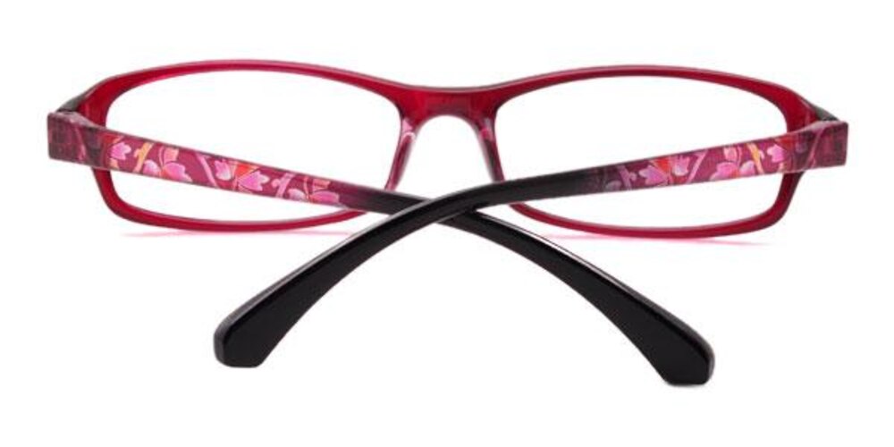 Connit Burgundy Rectangle Plastic Eyeglasses