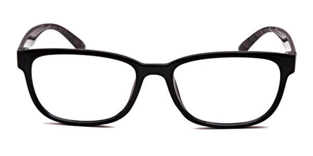 Tefft Black/Pattern Classic Wayframe Plastic Eyeglasses