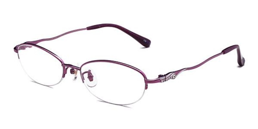 Johnson Purple Oval Titanium Eyeglasses