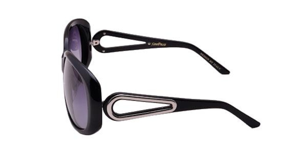 Buchs Black Round Acetate Sunglasses