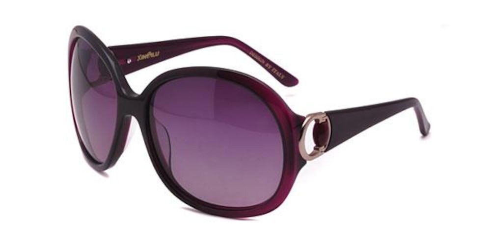 Entchev Purple Round Acetate Sunglasses