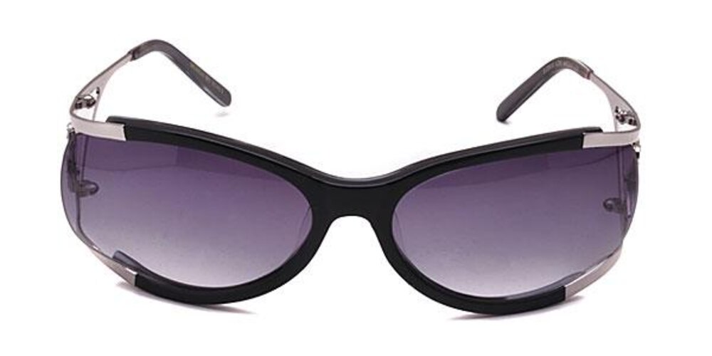Teri Black/White Oval Acetate Sunglasses