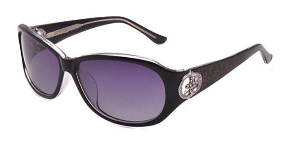 Keisha Black/Crystal Classic Wayframe Acetate Sunglasses