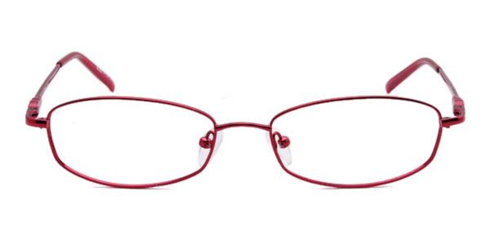 Alma Burgundy Oval Metal Eyeglasses