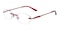 Katit Burgundy Oval Metal Eyeglasses