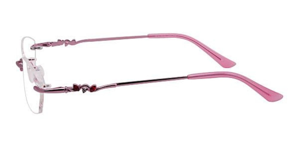 Katit Pink Oval Metal Eyeglasses