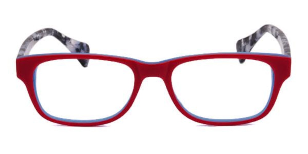 Gray Red Classic Wayframe Acetate Eyeglasses
