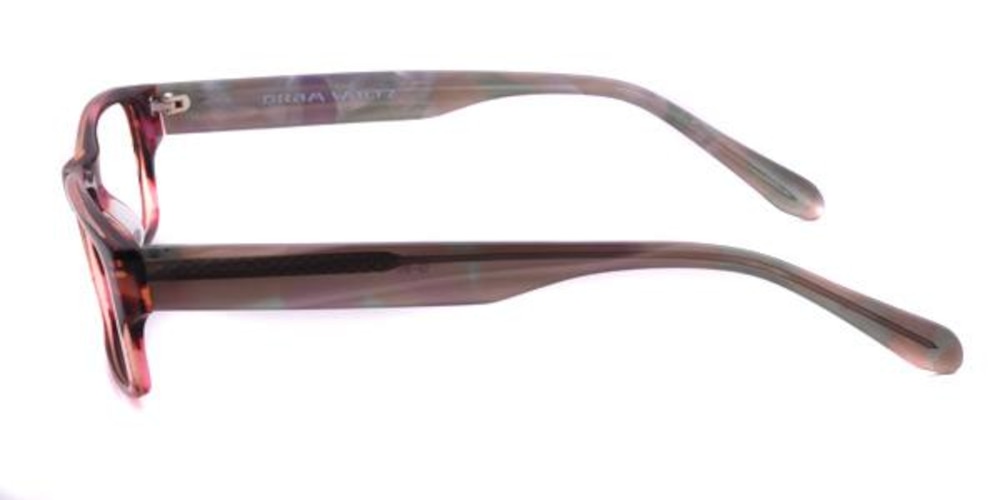 Arvin Black/Burgundy Rectangle Acetate Eyeglasses