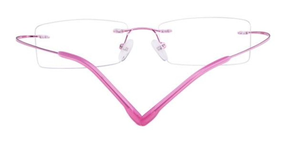 Montpellier Pink Rectangle Metal Eyeglasses