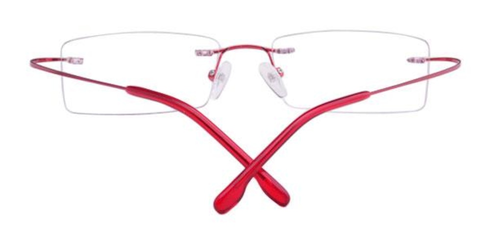 Montpellier Red Rectangle Metal Eyeglasses