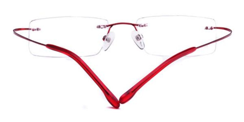 Bordeaux Red Rectangle Metal Eyeglasses