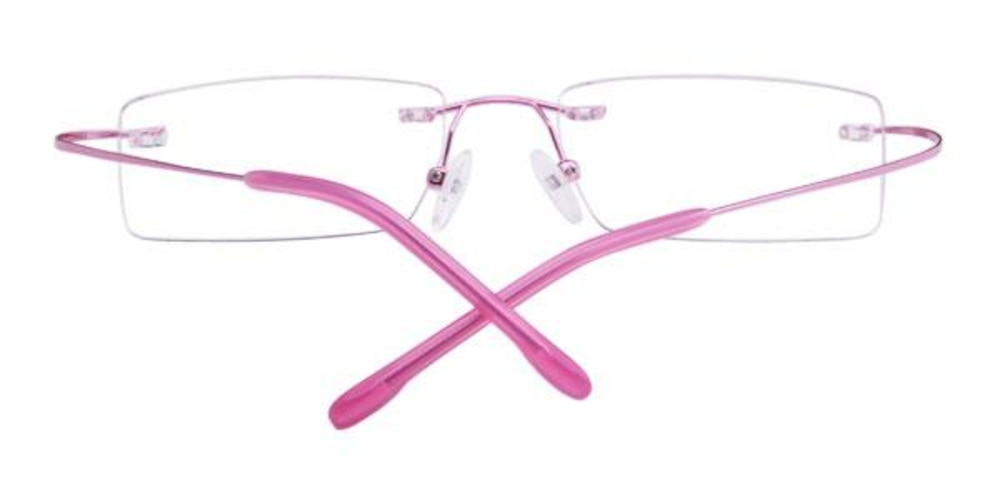Bordeaux Pink Rectangle Metal Eyeglasses