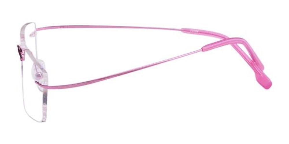 Bordeaux Pink Rectangle Metal Eyeglasses
