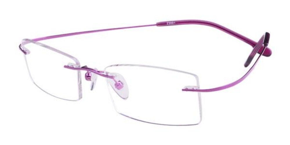 Darlene Purple Rectangle Metal Eyeglasses