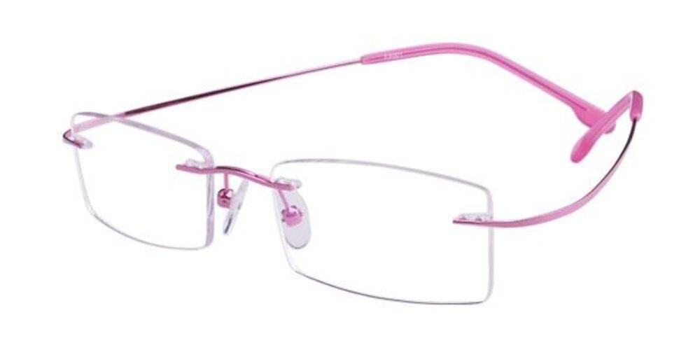 Darlene Pink Rectangle Metal Eyeglasses