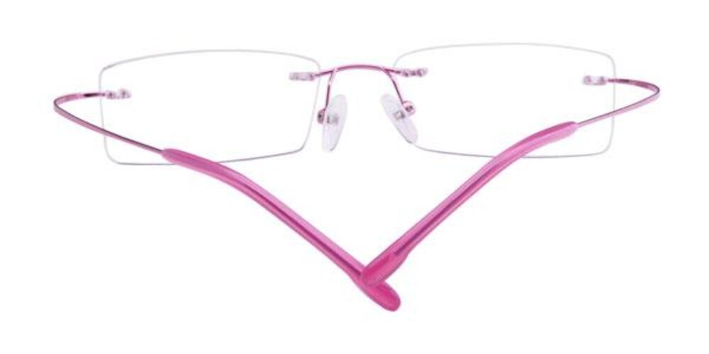 Darlene Pink Rectangle Metal Eyeglasses