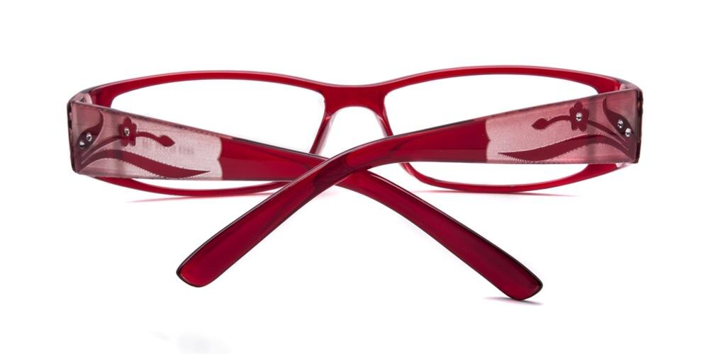 Meredith Burgundy Rectangle Plastic Eyeglasses
