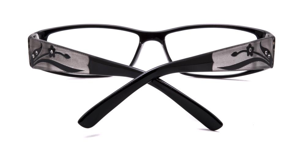 Meredith Black Rectangle Plastic Eyeglasses