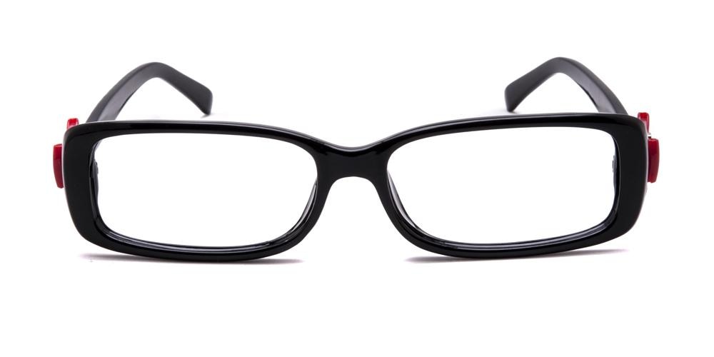 Jocelyn Red/Black Rectangle Plastic Eyeglasses