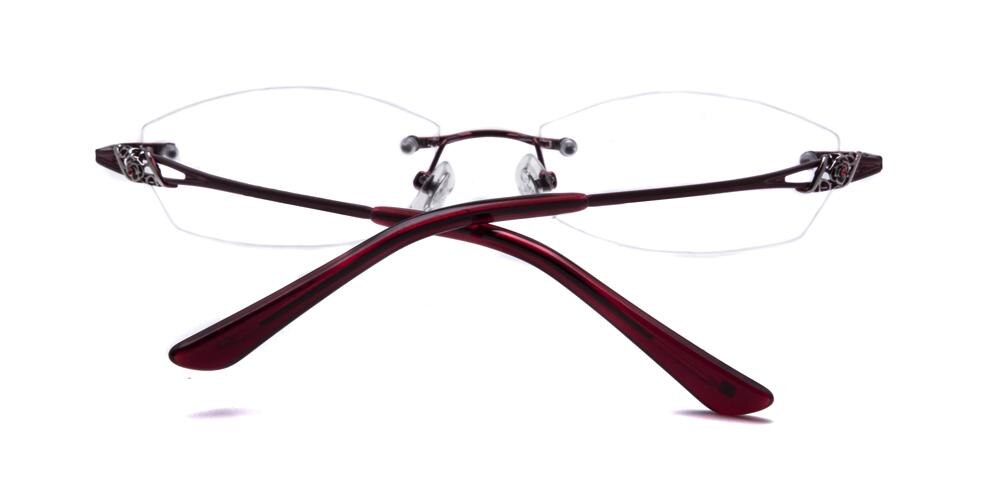 Patricia Burgundy Oval Metal Eyeglasses