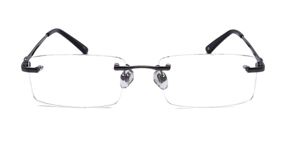 Benedict Gunmetal Rectangle Metal Eyeglasses