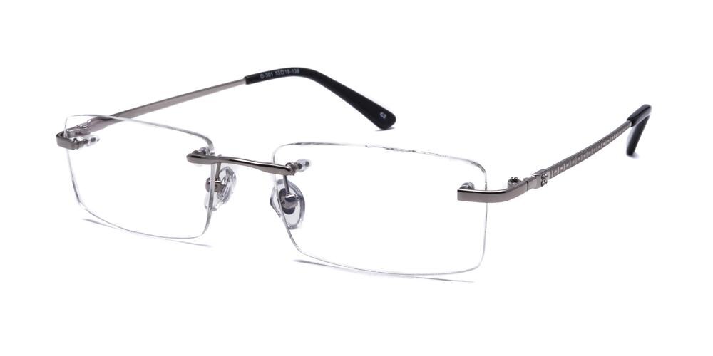 Benedict Silver Rectangle Metal Eyeglasses