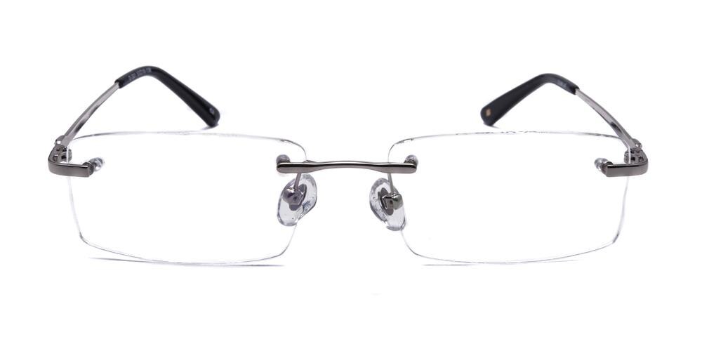 Benedict Silver Rectangle Metal Eyeglasses