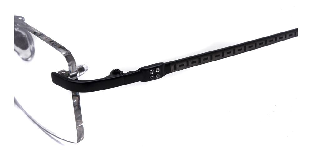 Benedict Black Rectangle Metal Eyeglasses