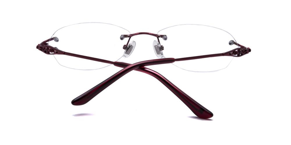 Janice Burgundy Oval Metal Eyeglasses
