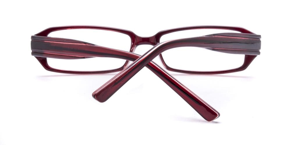 Erie Burgundy/Crystal Rectangle Plastic Eyeglasses