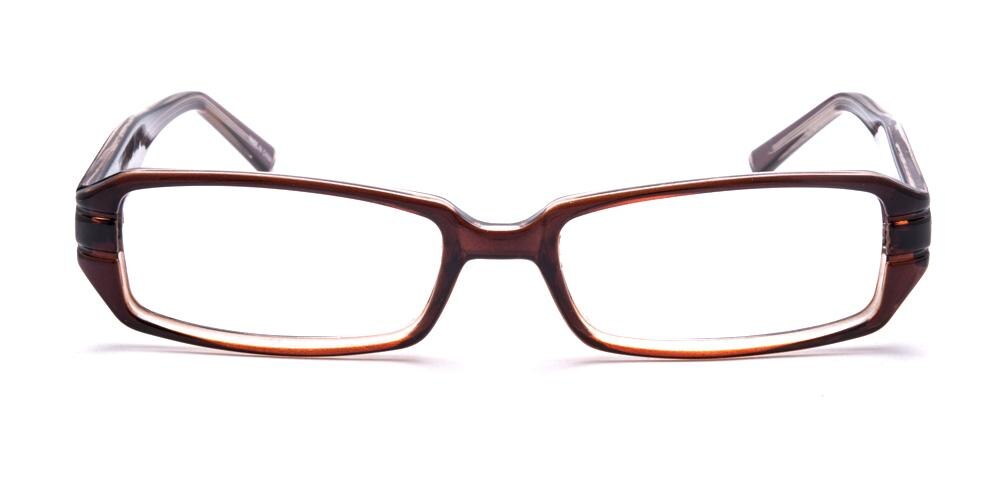 Erie Brown/Crystal Rectangle Plastic Eyeglasses
