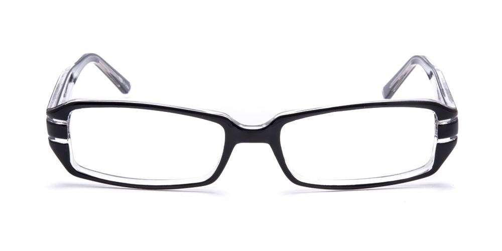 Erie Black/Crystal Rectangle Plastic Eyeglasses