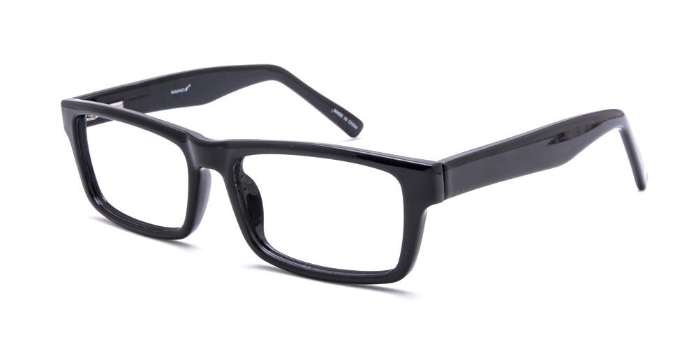 Madison Black Rectangle Plastic Eyeglasses