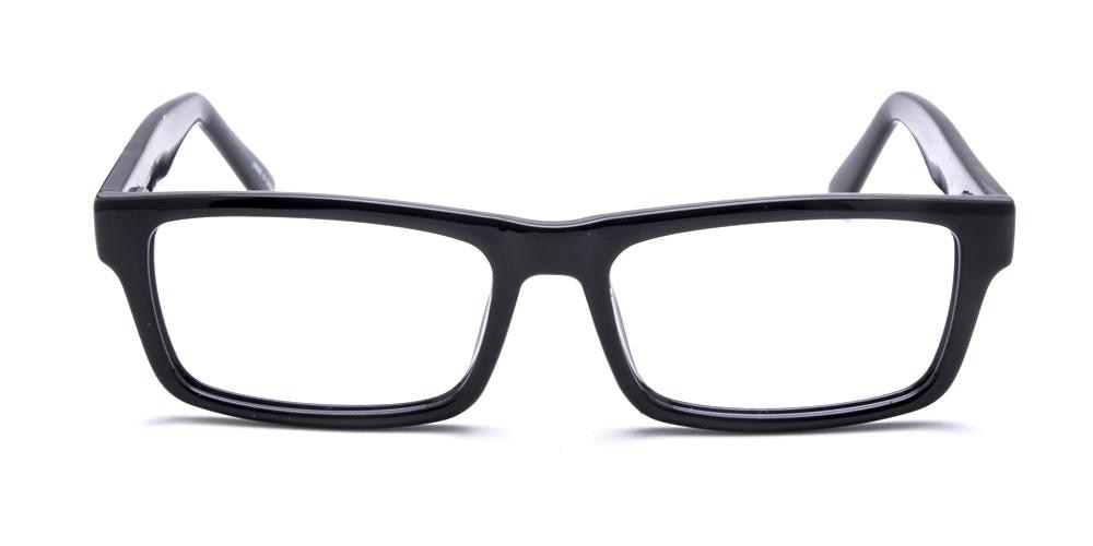 Madison Black Rectangle Plastic Eyeglasses