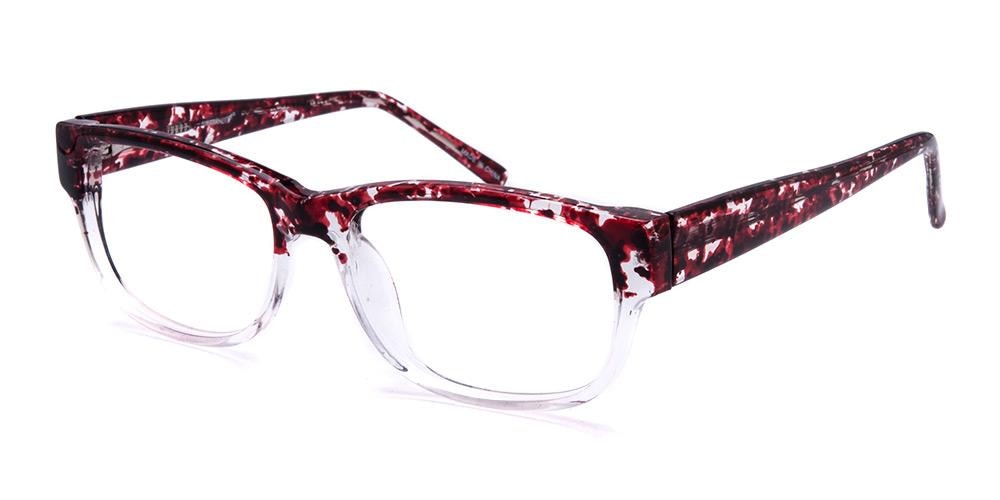 Abilene Burgundy/Crystal Classic Wayframe Plastic Eyeglasses