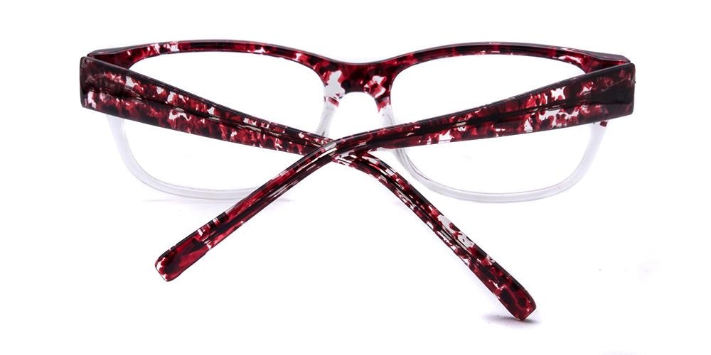 Abilene Burgundy/Crystal Classic Wayframe Plastic Eyeglasses