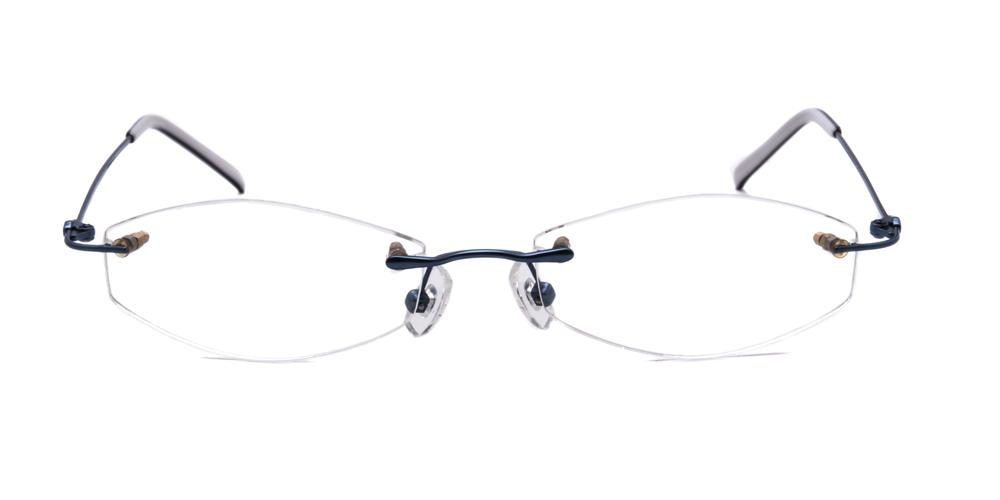 Roanoke Blue Oval Metal Eyeglasses