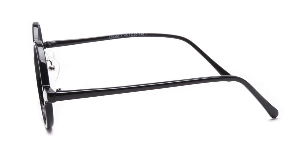 Elmira Black Round Plastic Eyeglasses