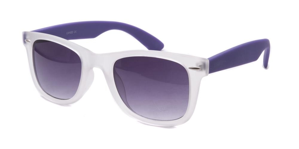 Garland Crystal/Purple Classic Wayframe Plastic Sunglasses