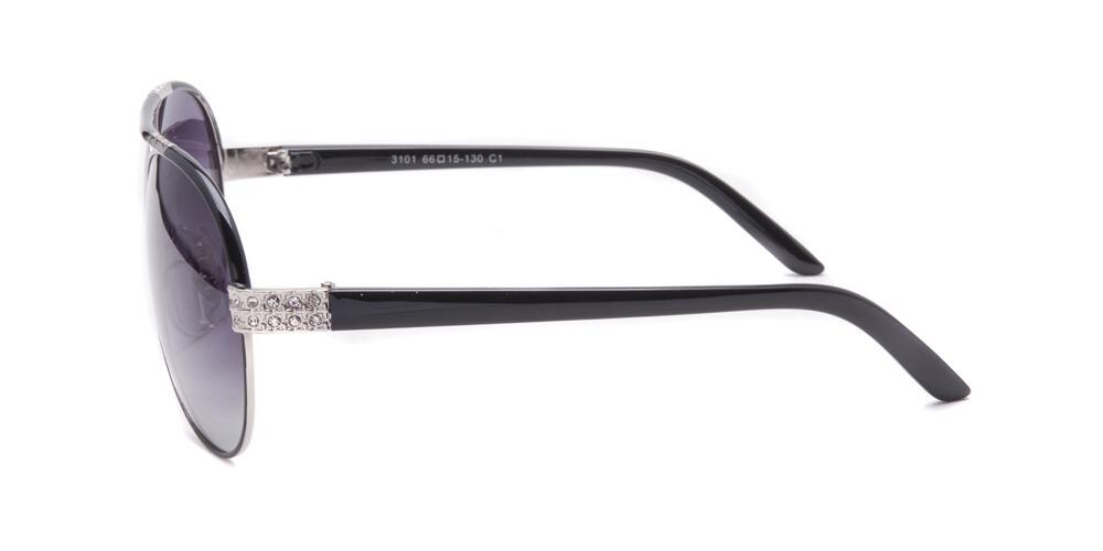 Sakti Black Aviator Metal Sunglasses