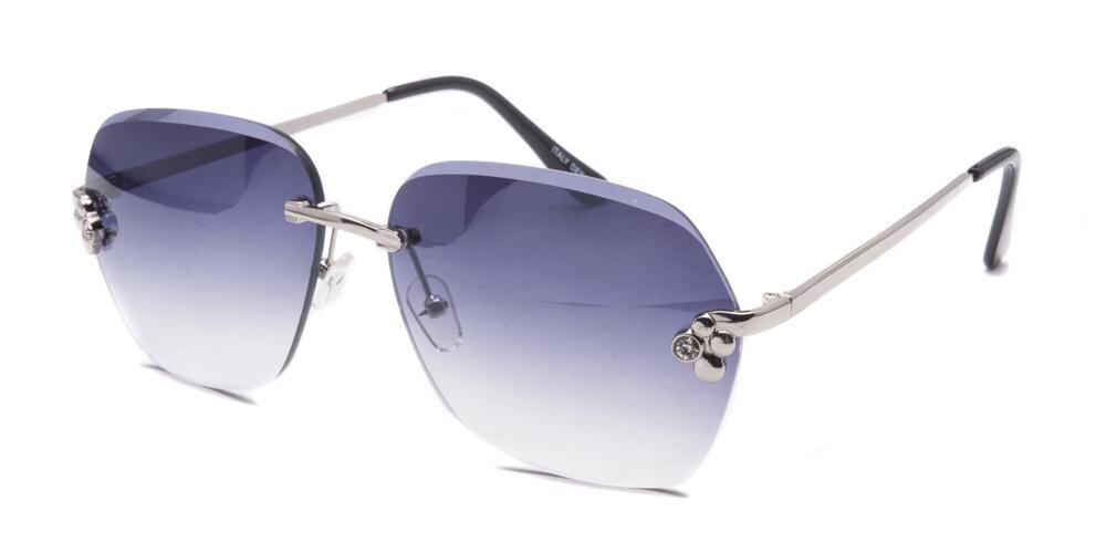 Mabel Gray Classic Wayframe Metal Sunglasses
