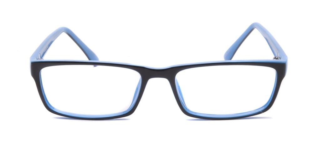 Cleveland Black/Blue Rectangle Plastic Eyeglasses