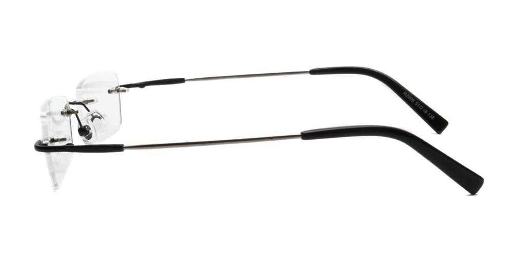 Bevis Black Rectangle Eyeglasses