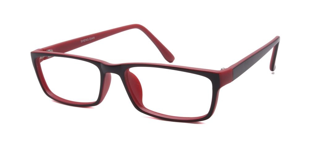 Cleveland Black/Red Rectangle Plastic Eyeglasses